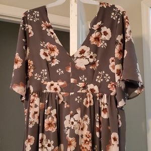 Grey/pink romper dress